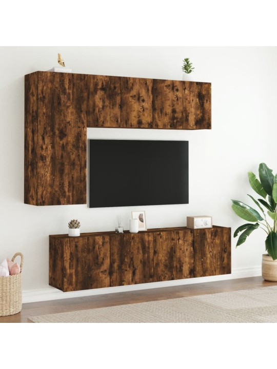 TV skříňky nástěnné 2 ks kouřový dub 60 x 30 x 41 cm