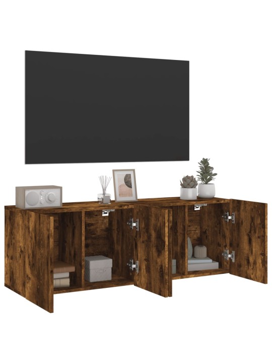 TV skříňky nástěnné 2 ks kouřový dub 60 x 30 x 41 cm