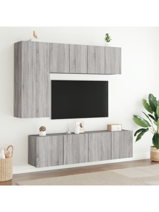 TV skříňky nástěnné 2 ks šedé sonoma 60 x 30 x 41 cm