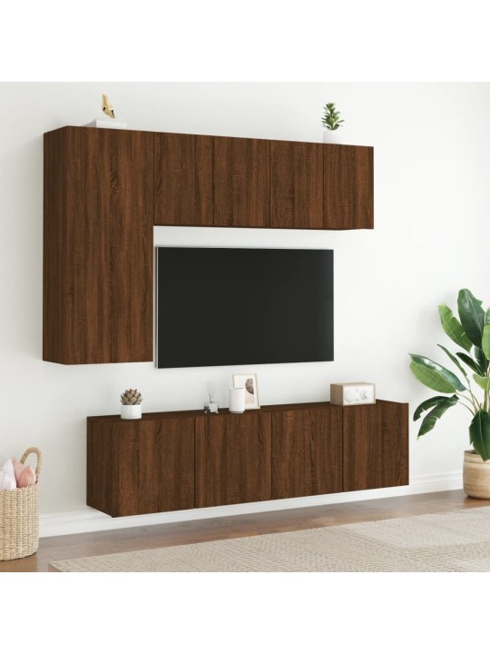 TV skříňky nástěnné 2 ks hnědý dub 60 x 30 x 41 cm
