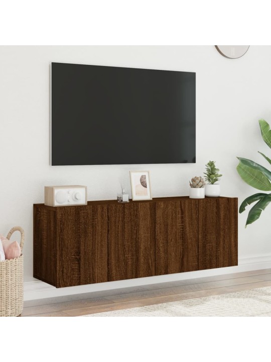 TV skříňky nástěnné 2 ks hnědý dub 60 x 30 x 41 cm