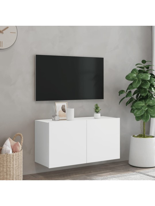 TV skříňka nástěnná bílá 80 x 30 x 41 cm