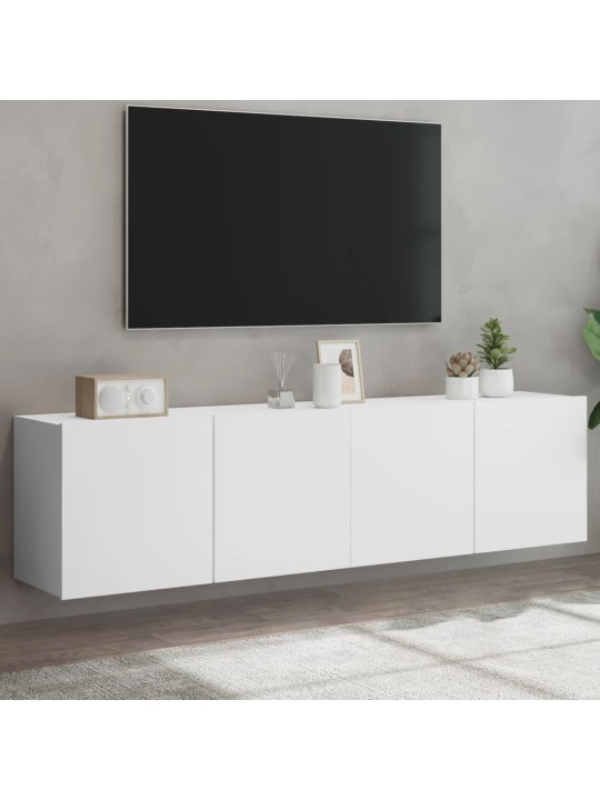 TV skříňky nástěnné 2 ks bílé 80 x 30 x 41 cm