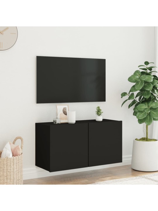 TV skříňka nástěnná černá 80 x 30 x 41 cm