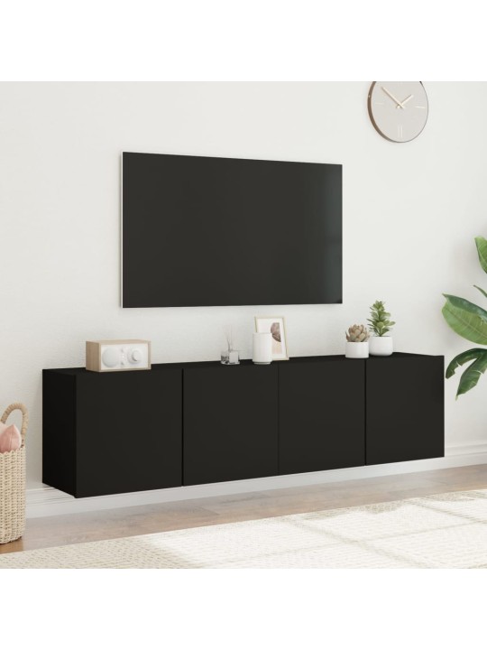 TV skříňky nástěnné 2 ks černé 80 x 30 x 41 cm