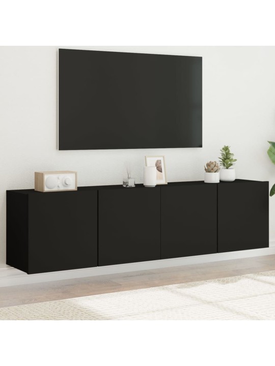 TV skříňky nástěnné 2 ks černé 80 x 30 x 41 cm