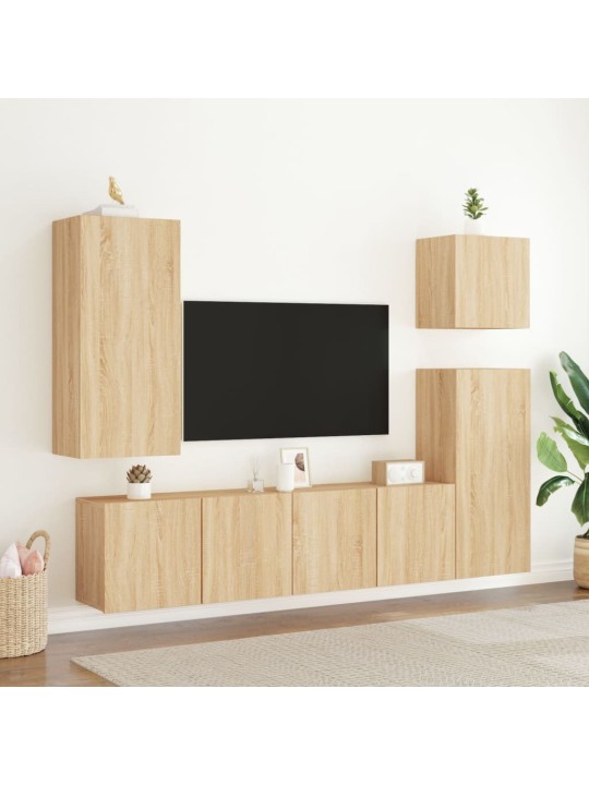 TV skříňky nástěnné 2 ks dub sonoma 80 x 30 x 41 cm