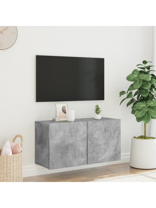 TV skříňka nástěnná betonově šedá 80 x 30 x 41 cm