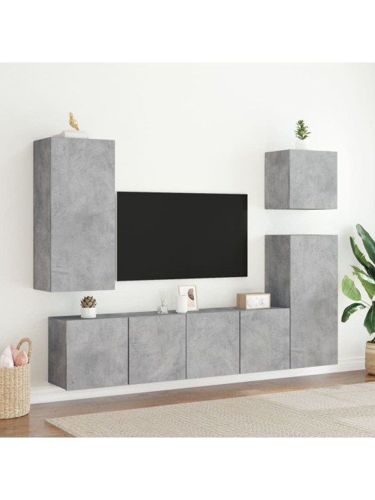 TV skříňky nástěnné 2 ks betonově šedé 80 x 30 x 41 cm