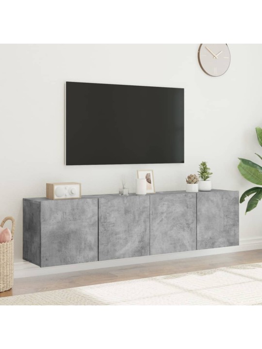 TV skříňky nástěnné 2 ks betonově šedé 80 x 30 x 41 cm