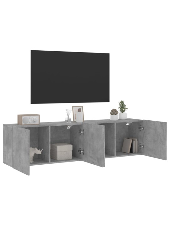 TV skříňky nástěnné 2 ks betonově šedé 80 x 30 x 41 cm