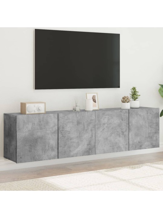 TV skříňky nástěnné 2 ks betonově šedé 80 x 30 x 41 cm