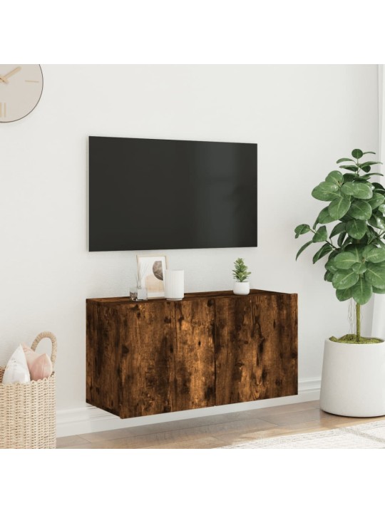 TV skříňka nástěnná kouřový dub 80 x 30 x 41 cm