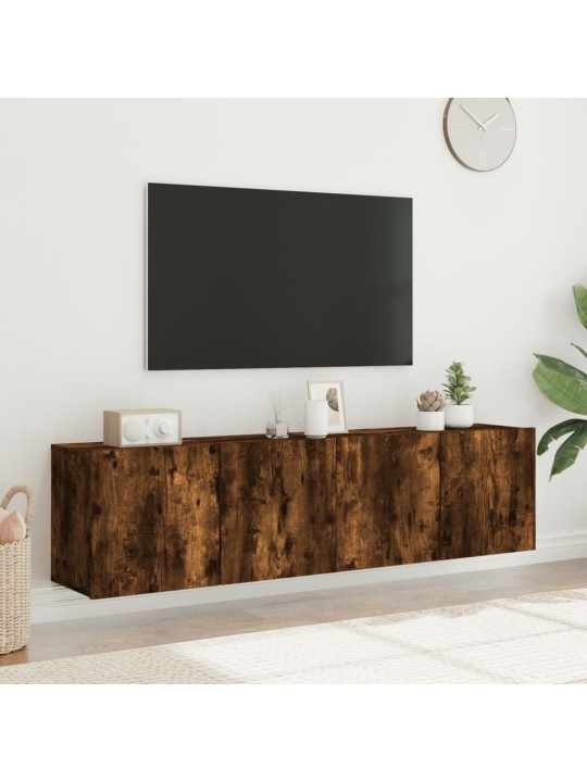 TV skříňky nástěnné 2 ks kouřový dub 80 x 30 x 41 cm