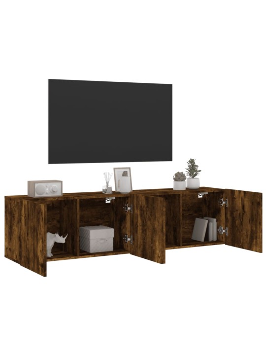 TV skříňky nástěnné 2 ks kouřový dub 80 x 30 x 41 cm