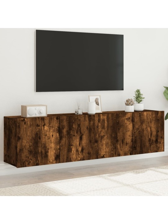 TV skříňky nástěnné 2 ks kouřový dub 80 x 30 x 41 cm