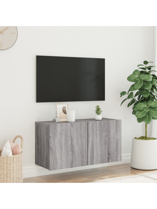 TV skříňka nástěnná šedá sonoma 80 x 30 x 41 cm