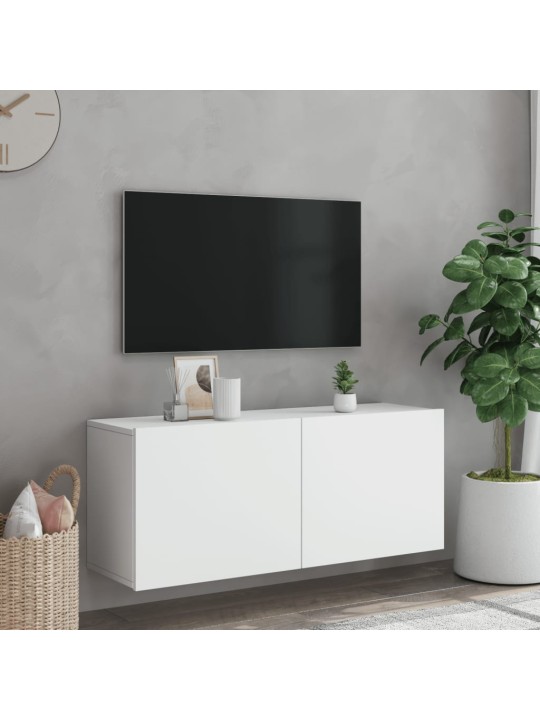 TV skříňka nástěnná bílá 100 x 30 x 41 cm