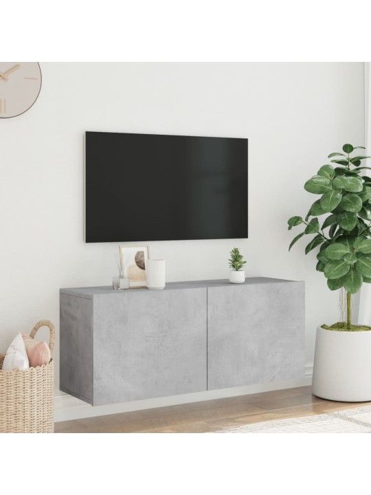 TV skříňka nástěnná betonově šedá 100 x 30 x 41 cm