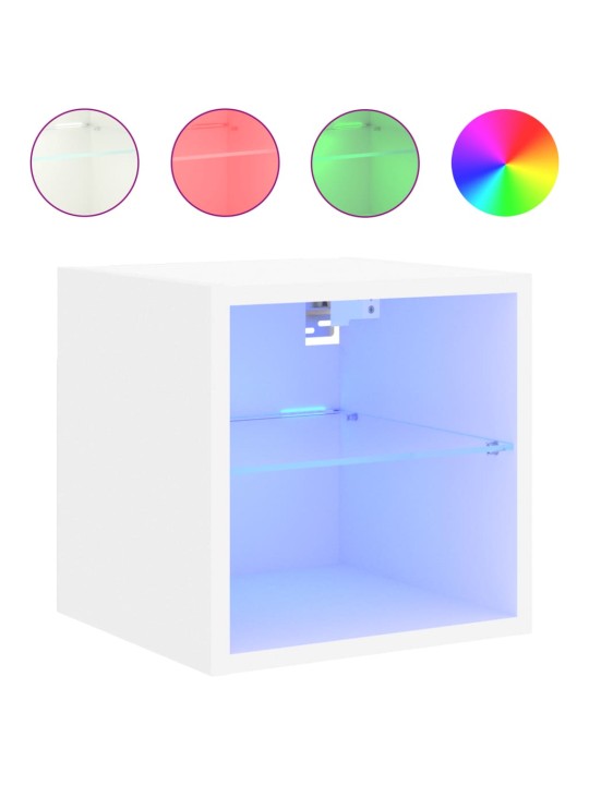 Nástěnná TV skříňka s LED osvětlením bílá 30 x 28,5 x 30 cm