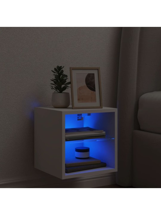 Nástěnná TV skříňka s LED osvětlením bílá 30 x 28,5 x 30 cm