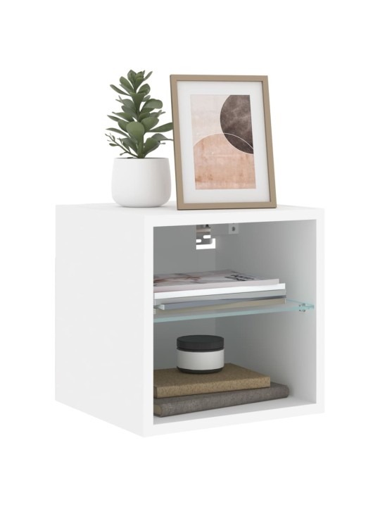Nástěnná TV skříňka s LED osvětlením bílá 30 x 28,5 x 30 cm