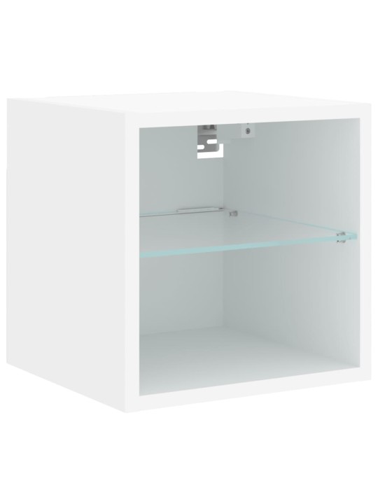 Nástěnná TV skříňka s LED osvětlením bílá 30 x 28,5 x 30 cm