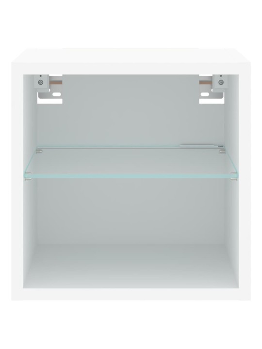 Nástěnná TV skříňka s LED osvětlením bílá 30 x 28,5 x 30 cm