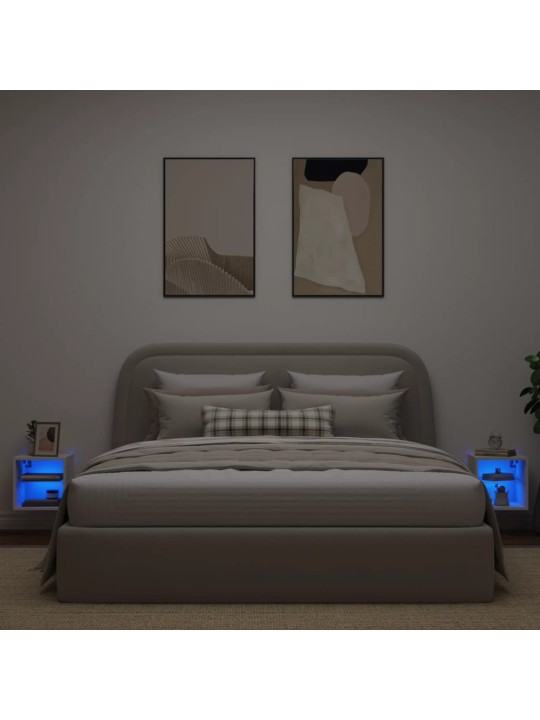 Nástěnné TV skříňky s LED osvětlením 2 ks bílé 30x28,5x30 cm