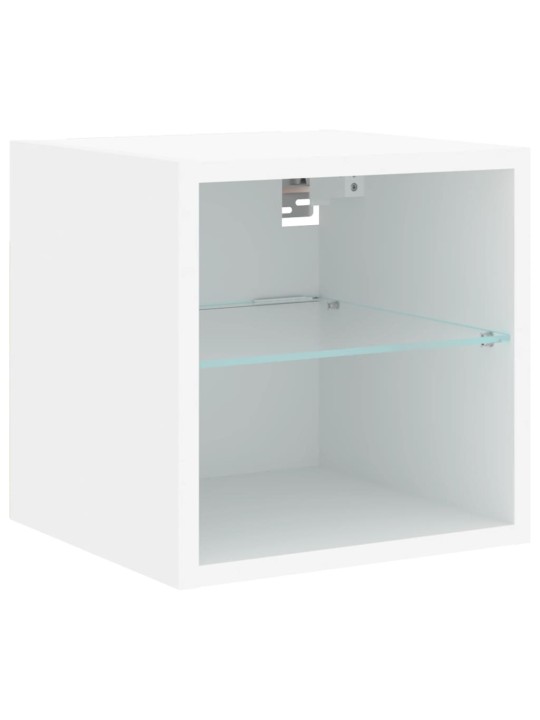 Nástěnné TV skříňky s LED osvětlením 2 ks bílé 30x28,5x30 cm