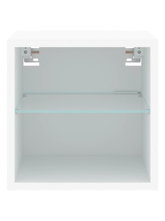 Nástěnné TV skříňky s LED osvětlením 2 ks bílé 30x28,5x30 cm