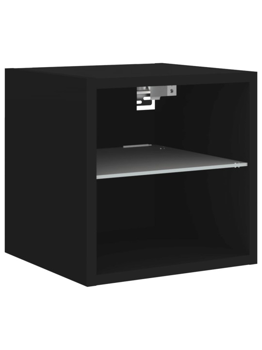 Nástěnná TV skříňka s LED osvětlením černá 30 x 28,5 x 30 cm