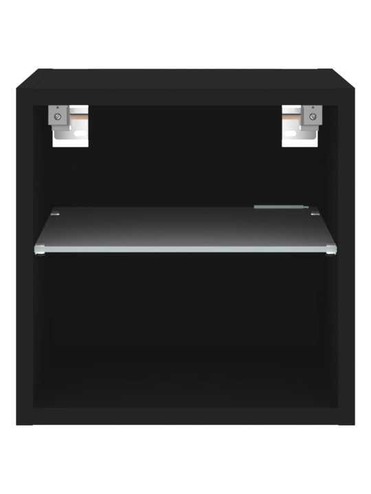 Nástěnná TV skříňka s LED osvětlením černá 30 x 28,5 x 30 cm