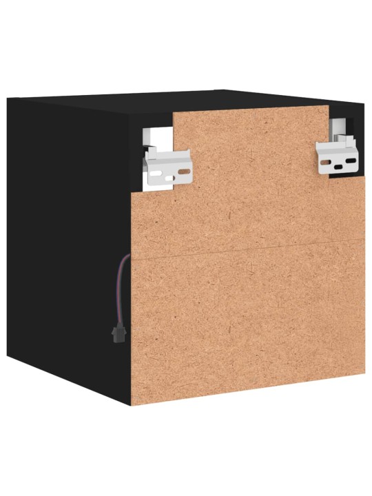 Nástěnná TV skříňka s LED osvětlením černá 30 x 28,5 x 30 cm