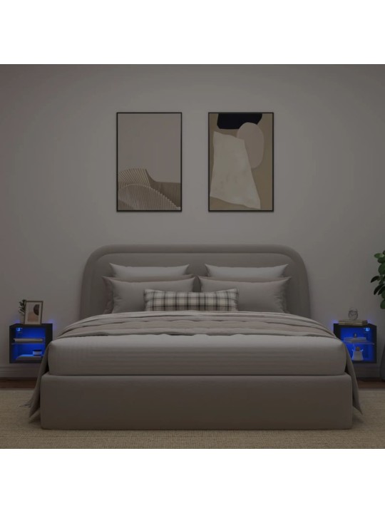 Nástěnné TV skříňky s LED osvětlením 2 ks černé 30x28,5x30 cm