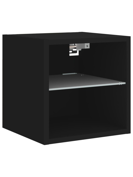 Nástěnné TV skříňky s LED osvětlením 2 ks černé 30x28,5x30 cm