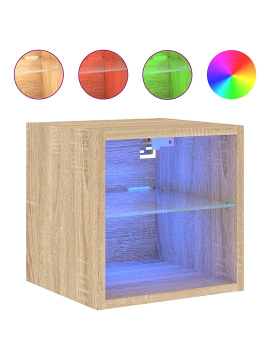 Nástěnná TV skříňka s LED osvětlením dub sonoma 30x28,5x30 cm