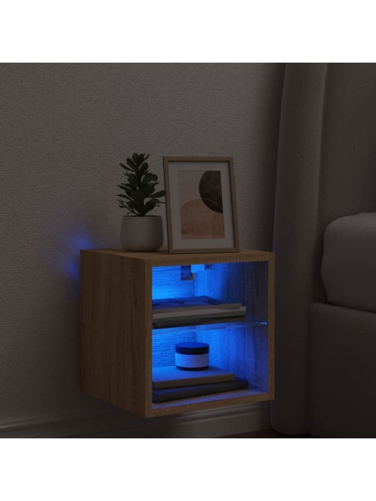 Nástěnná TV skříňka s LED osvětlením dub sonoma 30x28,5x30 cm