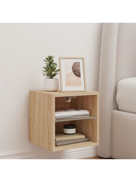 Nástěnná TV skříňka s LED osvětlením dub sonoma 30x28,5x30 cm
