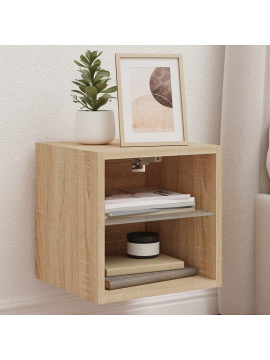 Nástěnná TV skříňka s LED osvětlením dub sonoma 30x28,5x30 cm