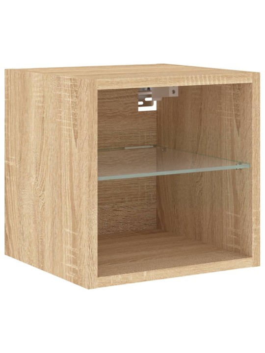 Nástěnné TV skříňky s LED 2 ks dub sonoma 30 x 28,5 x 30 cm