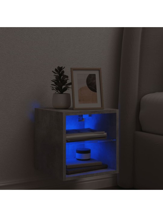 Nástěnná TV skříňka s LED osvětlením betonově šedá 30x28,5x30cm