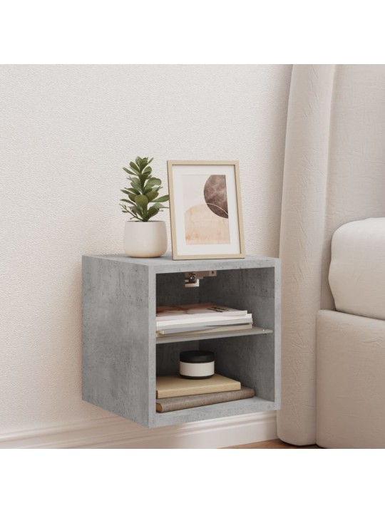 Nástěnná TV skříňka s LED osvětlením betonově šedá 30x28,5x30cm