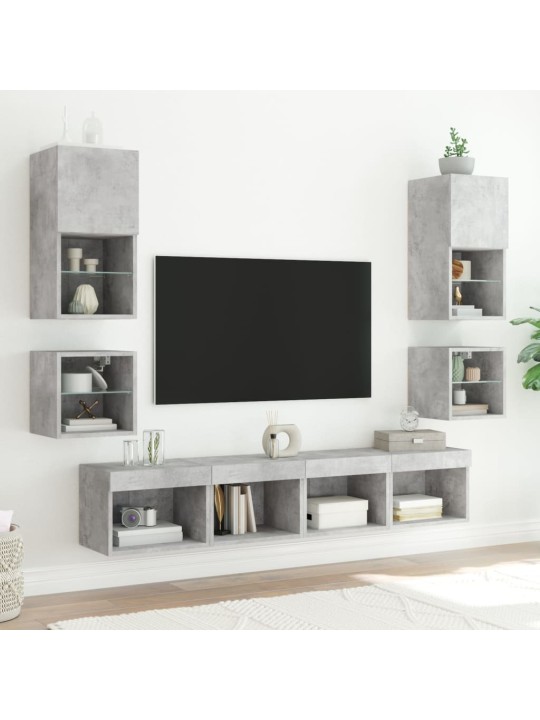 Nástěnná TV skříňka s LED osvětlením betonově šedá 30x28,5x30cm