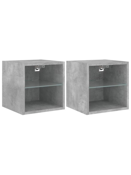Nástěnné TV skříňky s LED 2 ks betonově šedé 30 x 28,5 x 30 cm