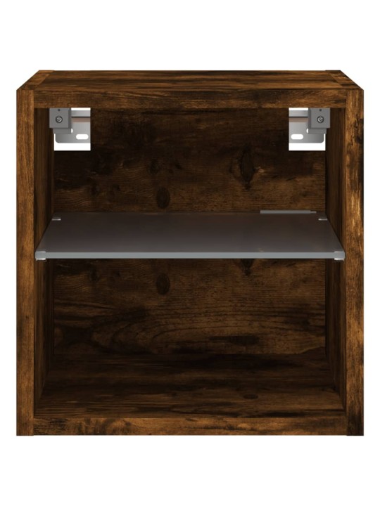 Nástěnná TV skříňka s LED osvětlením kouřový dub 30x28,5x30 cm