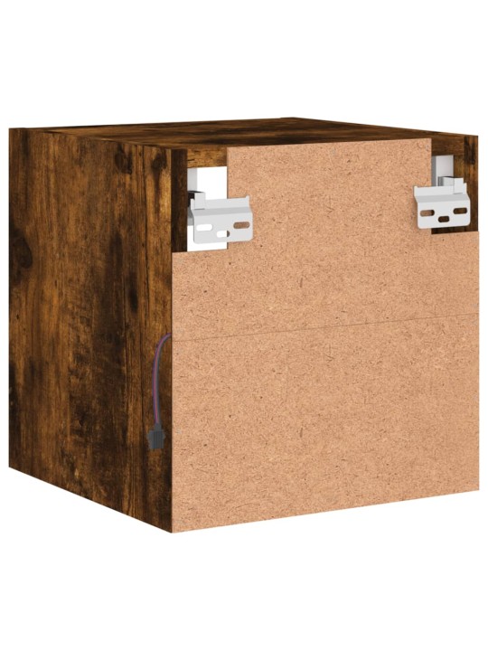 Nástěnná TV skříňka s LED osvětlením kouřový dub 30x28,5x30 cm