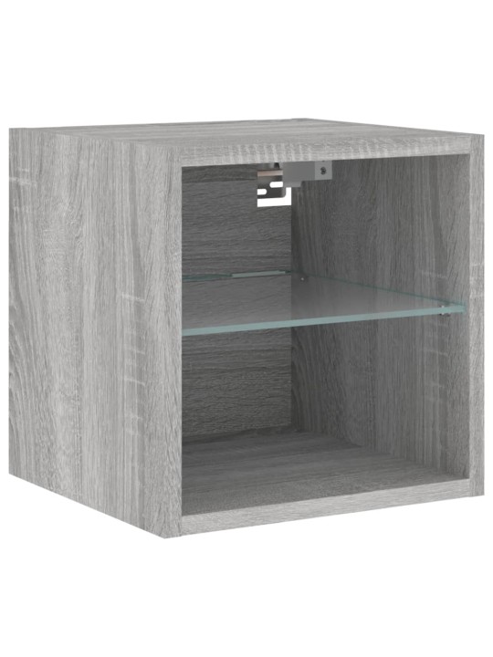 Nástěnná TV skříňka s LED osvětlením šedá sonoma 30x28,5x30 cm