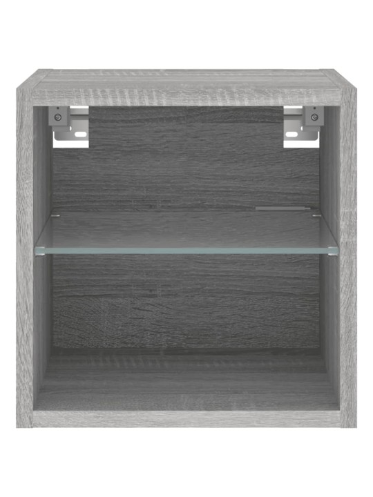 Nástěnná TV skříňka s LED osvětlením šedá sonoma 30x28,5x30 cm