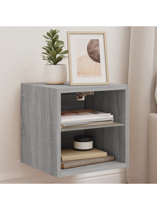 Nástěnná TV skříňka s LED osvětlením šedá sonoma 30x28,5x30 cm